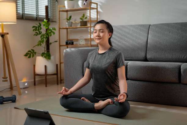 Woman doing one of the stress management techniques.